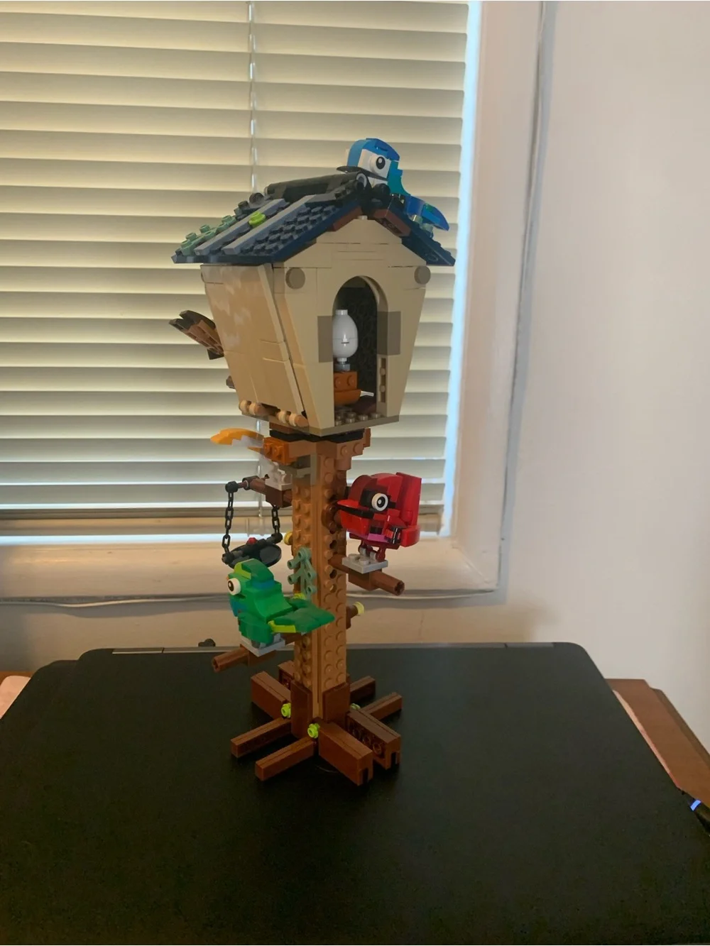 Lego Birdhouse Playset with Blue, Yellow, Green, Brown Pieces